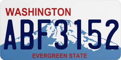 WA license plate ABF3152