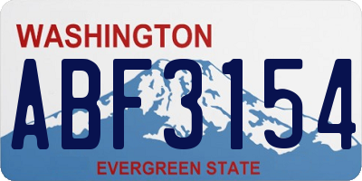 WA license plate ABF3154