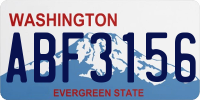 WA license plate ABF3156