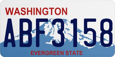 WA license plate ABF3158