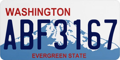 WA license plate ABF3167