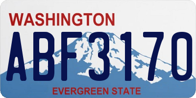 WA license plate ABF3170