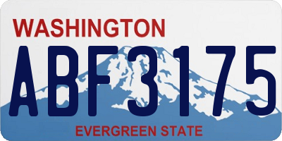 WA license plate ABF3175