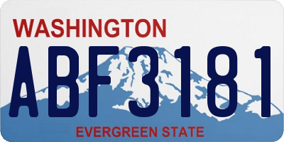 WA license plate ABF3181
