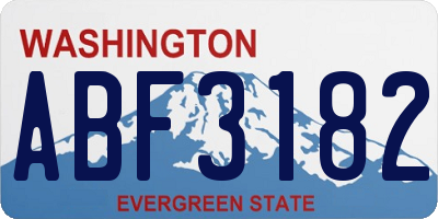 WA license plate ABF3182