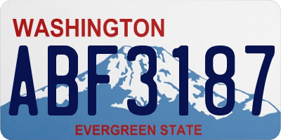 WA license plate ABF3187
