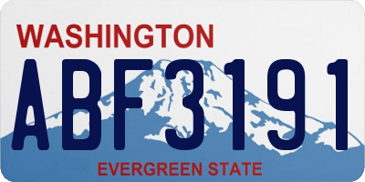 WA license plate ABF3191