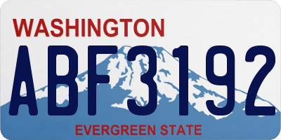 WA license plate ABF3192