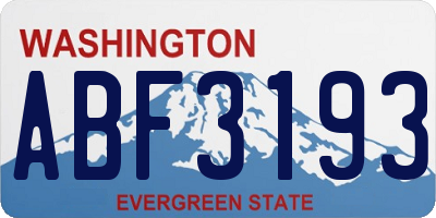 WA license plate ABF3193