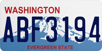 WA license plate ABF3194