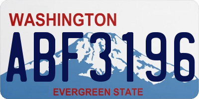 WA license plate ABF3196