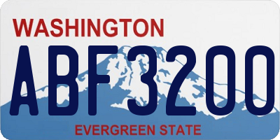 WA license plate ABF3200