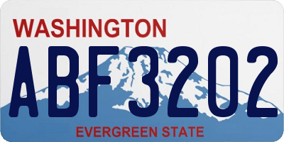 WA license plate ABF3202