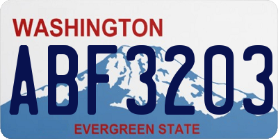 WA license plate ABF3203