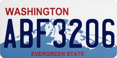 WA license plate ABF3206