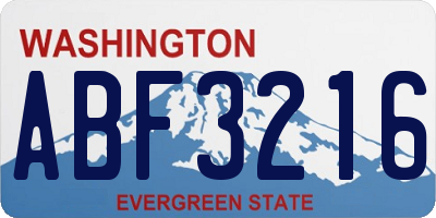 WA license plate ABF3216