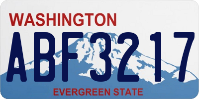 WA license plate ABF3217
