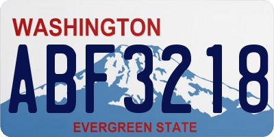 WA license plate ABF3218