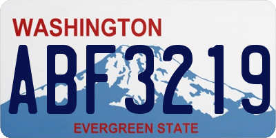 WA license plate ABF3219