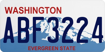 WA license plate ABF3224