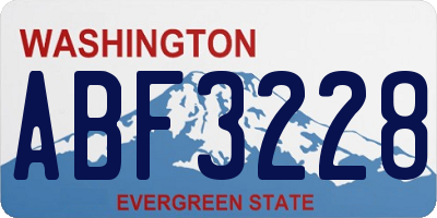 WA license plate ABF3228