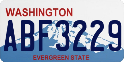 WA license plate ABF3229