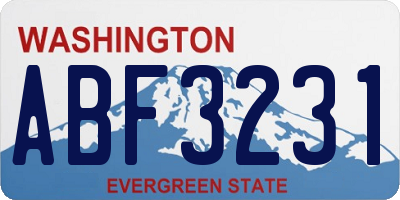 WA license plate ABF3231