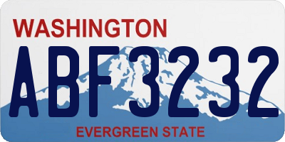 WA license plate ABF3232