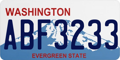 WA license plate ABF3233