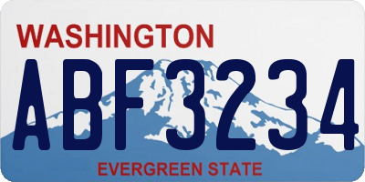 WA license plate ABF3234