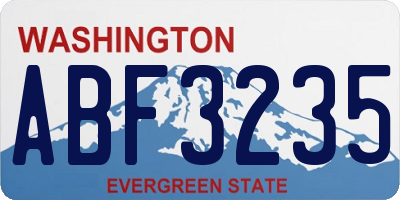 WA license plate ABF3235