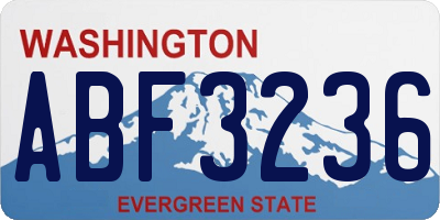 WA license plate ABF3236