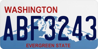 WA license plate ABF3243
