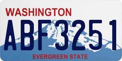 WA license plate ABF3251