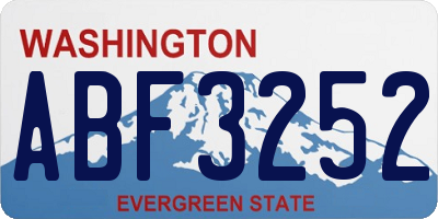 WA license plate ABF3252