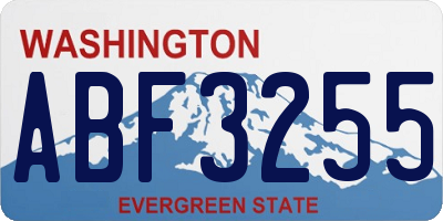 WA license plate ABF3255
