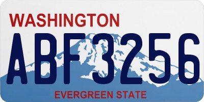 WA license plate ABF3256