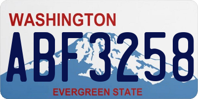 WA license plate ABF3258