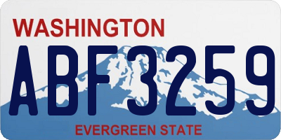 WA license plate ABF3259