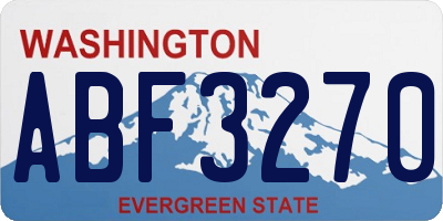 WA license plate ABF3270