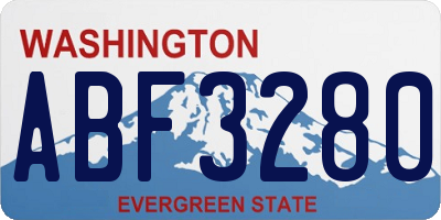 WA license plate ABF3280