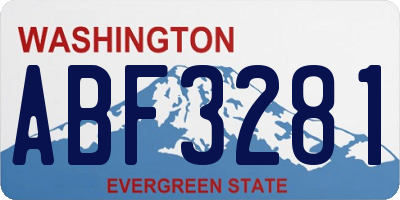 WA license plate ABF3281