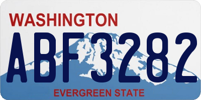 WA license plate ABF3282