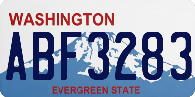 WA license plate ABF3283