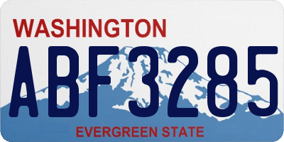 WA license plate ABF3285