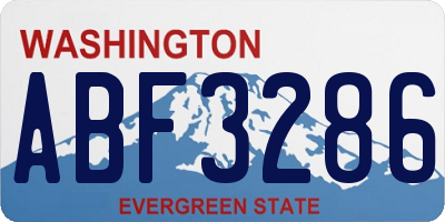 WA license plate ABF3286
