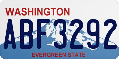 WA license plate ABF3292
