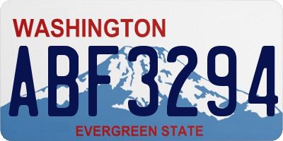 WA license plate ABF3294