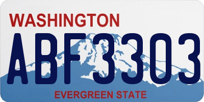 WA license plate ABF3303