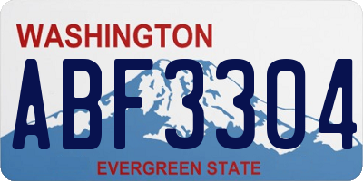 WA license plate ABF3304